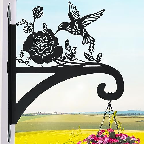 Hanging Plant Hanger Bracket Plant Hooks for Hanging Baskets Heavy Duty Decorative Hummingbird Silhouette Wall Mounted Hanging Plant Hangers Outdoor for Flower Pot Bird Feeder Wind Chimes - color: Hummingbird