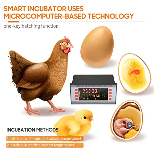 Automatic Egg Incubator 160V-220V 50Hz, Digital LED Display with Humidity Control & Auto Egg Turner for Chicken Duck Quail Eggs, Hatching Machine for Poultry Breeding