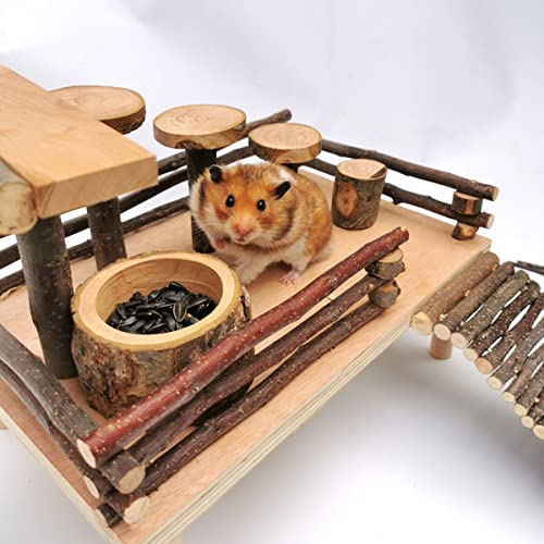 Apple Wood Feeding Bowl for Small Animals, Food Dish for Guinea Pig, Chinchilla, Parrots - color: Round Bowl