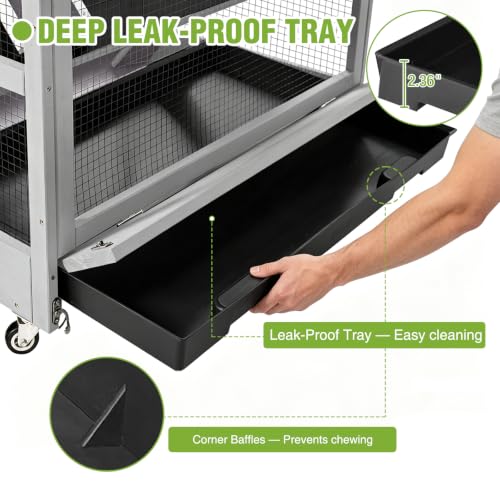 GUTINNEEN 4-Story Ferret Cage Easy-Clean Chinchilla Cage Anti-Chewing Small Animal Cages for Rat Squirrel 63.2" H - size: 36.0"L x 25.0"W x 63.2"H