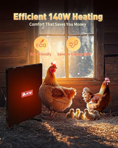 PETNF Chicken Coop Heater 140 Watts Radiant Heat Chicken Heater Energy Efficient Design Safer Than Brooder Lamps Heater for Chicken Coop, Heating Wire UL-Compliant Two Ways to Use, 11.81''x15.74'' - color: Light black-ChickenNestHeater
