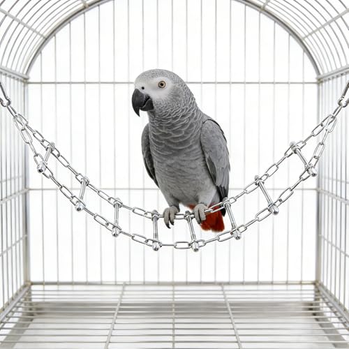 Bird Ladder Bridge, Stainless Steel Hanging Exercise Toy,Cockatiel Toys for Inside Cage, Rustproof & Bite-Proof Metal Ladder for Macaws, Cockatoos, Parakeet, Cockatiel