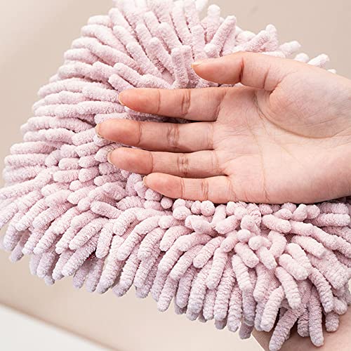 7pcs Soft Chenille Hanging Hand Towels, Quick Dry, Cute Hedgehog Pattern, Bathroom & Kitchen Towels with Hanging Loop, Absorbent, Dustproof - color: Colorful