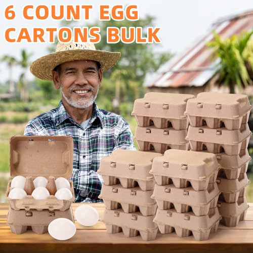 Honeydak 50 Pack Duck Paper Egg Cartons Half Dozen Jumbo Egg Cartons Bulk Extra Large Empty Storage for Family Pasture Farm Market Display