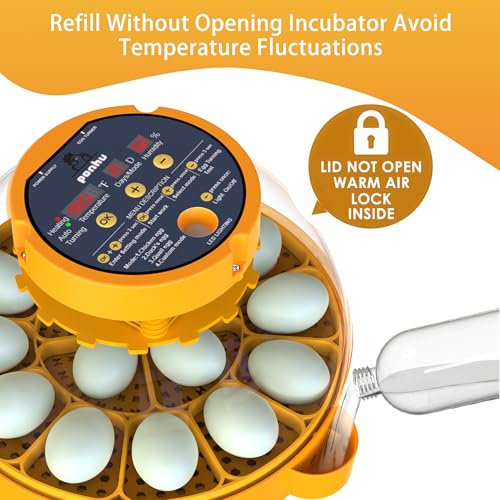 16 Duck Eggs Incubator with Phone App, Automatic Incubator with Custom Mode | Chicken Incubators for Hatching Eggs with Humidity, Temperature Control, Small Incubator with Egg Turner Tray for Beginner