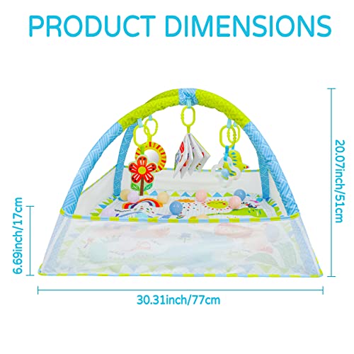 Dr.Rapeti Baby Play Mat, Baby Play Gym, Playmat & Floor Gyms, Baby Ball Pit | 32x32inches Activity Gym Mat, Play Mat with Play Arch, Thick Non Toxic Playmats, Sensory Exploration Motor Skill Development - size: 32*32inch