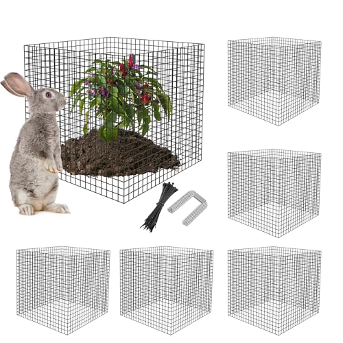 UNIFAMILY 20 Pcs Plant Protectors from Animals, 5 Packs Metal Wire Plant Cage, Garden Protector Cage from Deer, Mesh Garden Protector from Rabbits, Chicken Wire Plant Covers from Animals - size: 20 Pcs Plant Protectors
