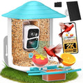 birdsnap® TUC Bird Feeder with Camera Solar Powered 2K Video with 32GB Card | AI Bird Species Identification, Squirrel-Proof, IP65 Waterproof, Outdoor Wireless, 2.4G WiFi, Gift for Mom Dad Bird Lovers - color: Blue
