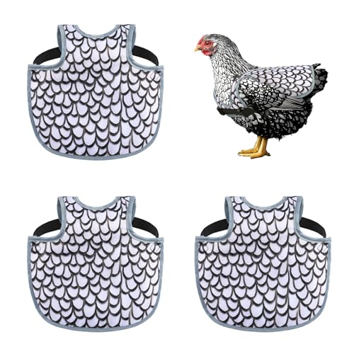 Chicken Saddles for hens, Chicken Hen Mating Saddle | Chicken Apron Back Protector for Hens With Adjustable Strap - color: White