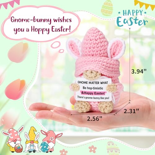 Easter Basket Stuffers for Teens - Cute Easter Basket Essentials | Handmade Crochet Easter Gnomes, Bunny Decorations Decor, Egg Fillers Funny Easter Gifts for Girls Boys Adults Women