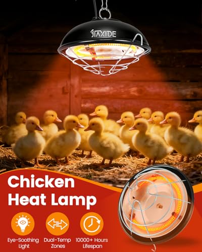 350W Dual-Mode Heat Lamp for Chickens - Long-Lasting Brooder Heater Bulb,Chick Heater with 7.87ft Cord for Chicks, Poultry & Ducklings