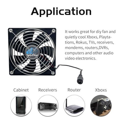 Muffin Fan 120V Axial 220V 110V with Variable Speed Controller Computer Fan with AC Plug for PC Cooler Cabinet Receiver Xbox DVR Greenhouse, 2 Pack - size: 120mm × 38mm, style: 2 Pcs