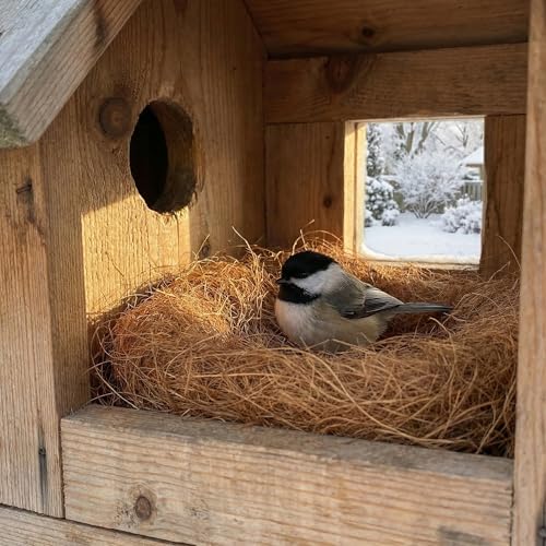TOYANDONA Finch Nesting Pad Squirrel Nesting Material Natural Coconut Fiber Bedding Squirrel Pad Breathable Moisture Absorbing Cozy Liner for Birds Backyard Birdhouse