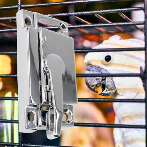 30001H Half Circle Lock for Bird Cages, Durable and Lightweight Bird-Safe Lock with Reflective Finish, Easy 2-Part Installation, Ideal for Cage Door Security (Pack of 2) - size: Pack of 2