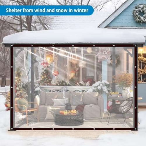 Clear Tarp Heavy Duty Waterproof,90% Transparent with Grommets | 5x6ft 10 mil clear vinyl tarp UV-resistant for greenhouse,patio,porch enclosure,chicken coop,garden and outdoor cover - size: tarp-5x6ft-1P