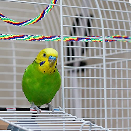 Weewooday 2 Pcs Bird Rope Perches Climbing Rope Bird Cage Accessories for Parrots, Parakeets, Cockatiels, Conures - size: 21.6 Inch, 31.5 Inch