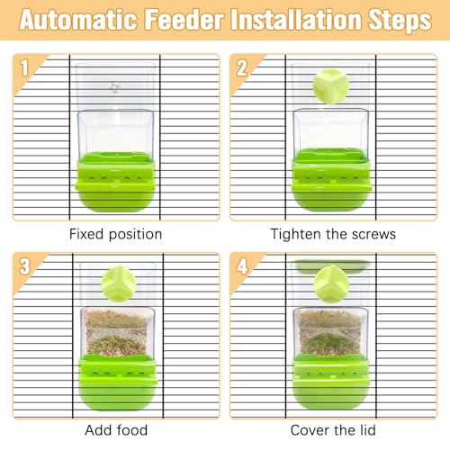 BNOSDM Automatic Bird Feeder Water Dispenser Set No Mess Bird Cage Feeders Parrot Cage Accessories Transparent Seed Food Container with Perch for Finches Parakeets Budgies Lovebirds Canaries (Blue) - color: Blue