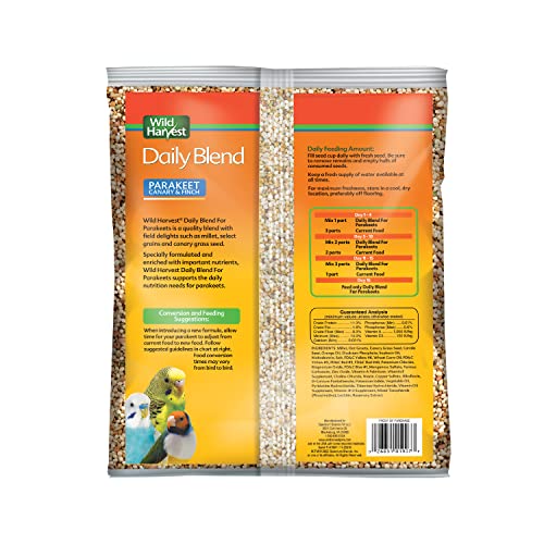 Wild Harvest Daily Blend Nutrition Diet Parakeet, Canary And Finch, Bird Food, 5 Pounds - size: 5 Pound (Pack of 1)