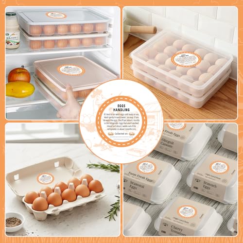500Pcs Farm Fresh Egg Carton Stickers Labels, 1.7 Inch Self Adhesive Writable Handling Stickers for Farm Small Businesses and Chicken Farms Farmers Markets - color: Egg Handling