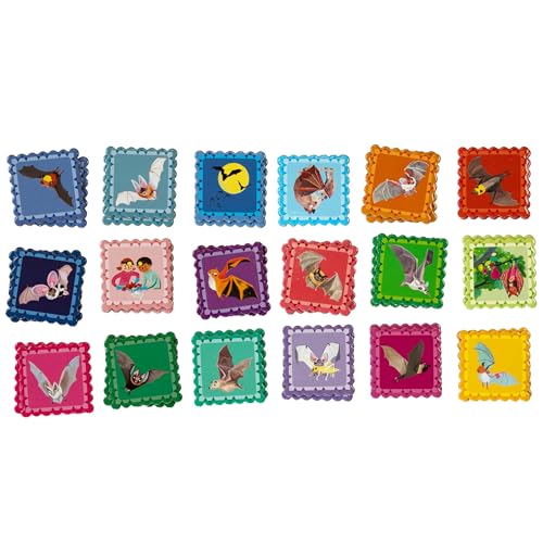 eeBoo: Memory & Matching Game- Little Bats-18 Pairs to Match & Memorize, Colorful Tiles, Encourages Recognition & Concentration Skills, Kids Ages 3+ - style: Bats