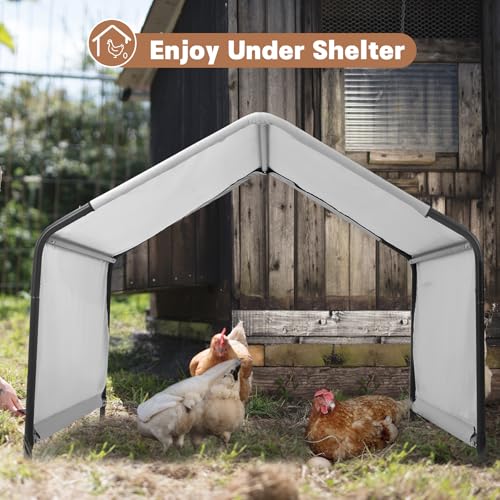 Outdoor Dog Tent, 4'x4'x3' Dog Shade House Shelter for Large Medium Pets | Outside Pet Canopy House for Livestock Pigs Cats with Waterproof Roof Ground Nails, Cloud Gray - color: Cloud Gray