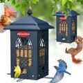 Kingsyard 5 Lbs Squirrel Proof Bird Feeders with Weight-Activated Perches | Large Metal Bird Feeder House for Outdoors, Weatherproof, Great for Small Wildbirds Cardinal Finch Bluebird, Blue - color: Blue