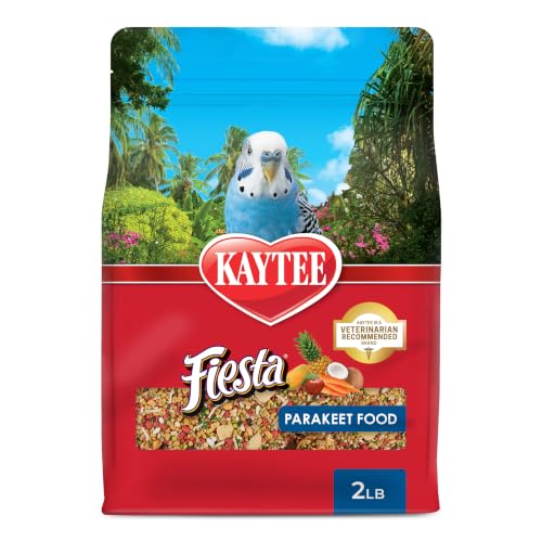 Kaytee Fiesta Parakeet Food, Nutritious and Fun Blend, 2 Pounds | More foraging fun. Small bird food with shapes and textures. Parakeet seed, grains, vegetables - size: 2 Pound (Pack of 1)