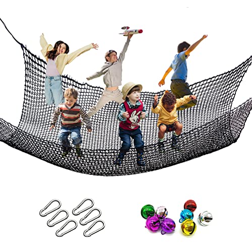 Tongmo Climbing Cargo Net, 6.5' X 9.8' Double Layers Playground Safety Net, Kids Backyard Climbing Net, Used for Treehouse Accessories...with Storage Bag and Carabiners
