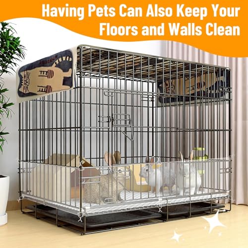 PETKNOWS 12 Pack 11.8 x 7.9 inch Clear Cage Edge Liner Protection for Rabbit | Plastic Pet Cage Liner,Guinea Pig and Rabbit, Cage Edge Liner Protection and Urine Guard , 50 Zip Ties Included - color: Transparent, size: 30X20 CM