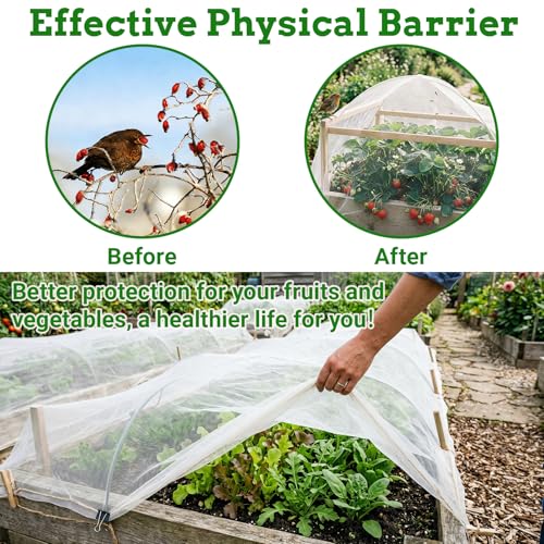Ultra Fine 10'x20' Garden Netting,Pest Barrier & Bird Netting, Plant Mesh Net Row Cover for Garden,Greenhouse,Patio,Raised Beds, Protecting Vegetables, Flowers, Trees - size: 10'X20'