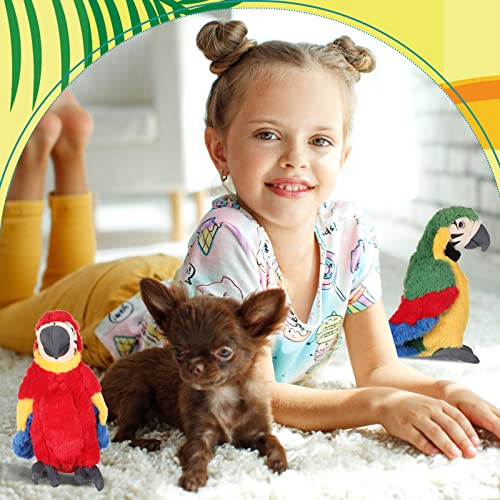 Jexine 3 Pack Macaw Parrot Plush Stuffed Animals, 9.8 Inch Realistic Bird Plush Toys, Soft PP Cotton Parrot Dolls for Kids, Nursery Room Decor Gift & Birthday Christmas