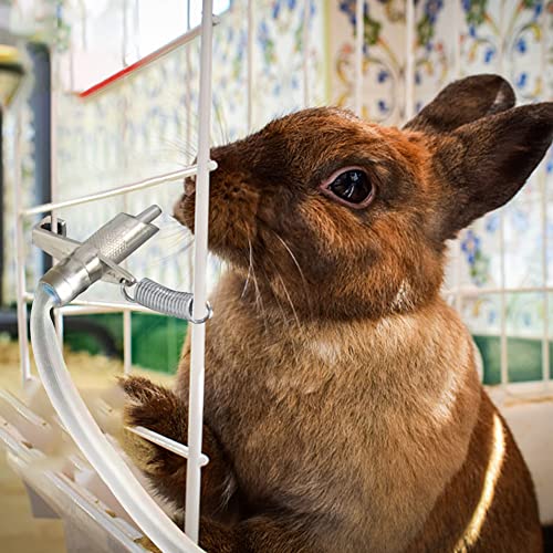 50PCS Rabbit Nipple Waterer Automatic Drinking System | with Spring & T-Tubing for Rabbits, Guinea Pig, Rat, Mouse and Rodent, Wire Cage Compatible, 5/16" ID (Red)