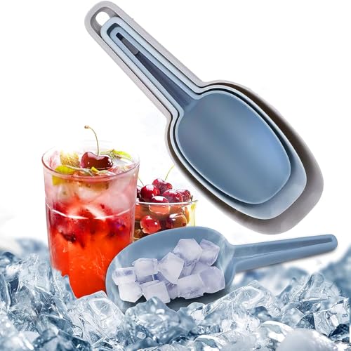 Plastic Scoops for Canisters Pack of 4, Plastic Scoop for Ice Cubes, Flour Scoops Dry Goods Coffee Beans & Cereals - color: Blue (Pack of 4)