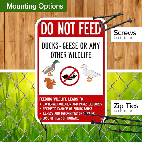 Do Not Feed Ducks Geese Or Any Other Wildlife Sign Sign, 12x18 Inches, 55 mil thick HDPS (high density polystyrene), Made in USA by My Sign Center - size: 12x18 Polystyrene