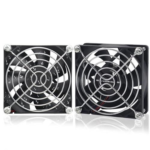 80mm IP56 Moisture-Proof Fan 2 Pack 12V DC RV Refrigerator Cooling Fans 3500RPM High Airflow Brushless DIY Fridge Fans Replacement(2 Wire 3 Pin)