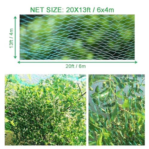 Bird Netting for Garden Protect Vegetable Plants and Fruit Trees,13x20ft | Garden Netting Mesh for Anti Birds, Deer, Squirrels - size: 13x20ft