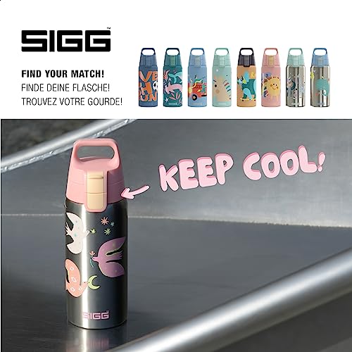 SIGG - Insulated Kids Bottle - Shield One Therm - For Carbonated Beverages - Dishwasher Safe - Stainless Steel - 17 Oz - color: Fly Away