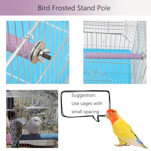 Hamiledyi Bird Perches for Cage Grinding Sand Bird Perches 8pcs Claw Trim Cage Perches Stand for Starlings, Parakeets Lovebirds Canaries Green Cheeked Conures (0.78 in Diameter)