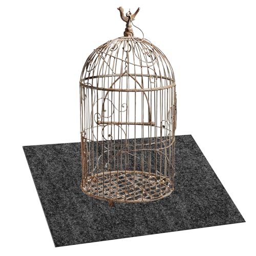 Large Bird Cage Mat, Under Pet Cage Mat for Bird Cages, Reptile Aquariums, Dog Kennels, Absorbent/Waterproof Felt Mat with Non-Slip Backing for Hard Floors and Surfaces (30x36 Inch) - size: 30x36 Inch