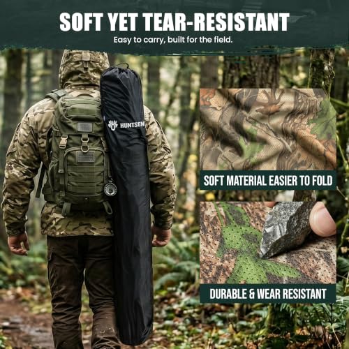 Portable Hunting Blind - 270°/288°/360°See Through with Floor Mat Dual Door - size: 5 Panel+288°（3-4 Person）