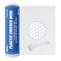 16 inx16.4 ft White Plastic Chicken Wire Mesh with 30 Zip Ties | Easy to cut and bend, no sharp edges. Ideal for poultry, rabbits, dogs, garden beds, balcony screens, floral guards & DIY. - color: 16ft White