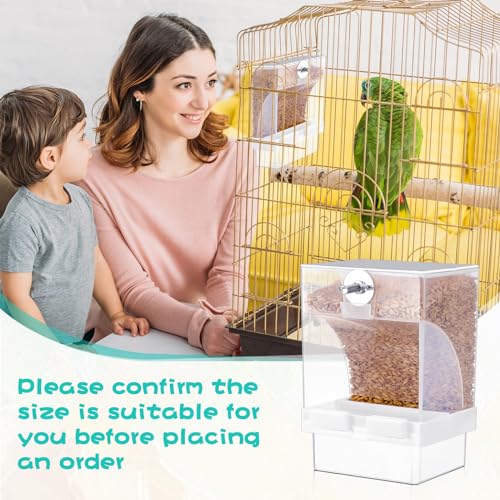 Glikceil 12 Pcs No Mess Bird Feeder Automatic Bird Parrot Feeder for Cage Bulk Parrot Seed Food Container Cage Accessories for Small Medium Parakeet Canary Cockatoo Cockatiel Finch