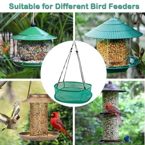 Seed Catcher for Bird Feeders, 20'' Bird Feeders for Outdoors Hanging, Birds Feeder Seed Catcher Tray with Adjustable Hanging Hoop for Outdoor Garden Accessories (Grey)