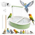 Indoor Bird Bath Fountain, Dual Rainfall Parrot Shower with Anti-Clog Pump & Filter Sponge, Adjustable Water Flow, Natural Beech Wood Perch, Bird Shower Spa for Parakeet, Cockatiel, Lovebird