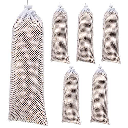 Weewooday 6 Pieces Finch Sock Feeder, Thistle Seed Sock Bird Feeder, Instant Seed Bag Hanging Bird Feeders for Outdoors Garden Yard Wild Birds, 4.7 x 11 Inch (White) - color: White