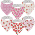 Baby Organic Cotton Teething Cloth Newborn Baby Burp Cloth Bandana Drool Cloth for Drooling Cotton Baby Gifts - color: Strawberry