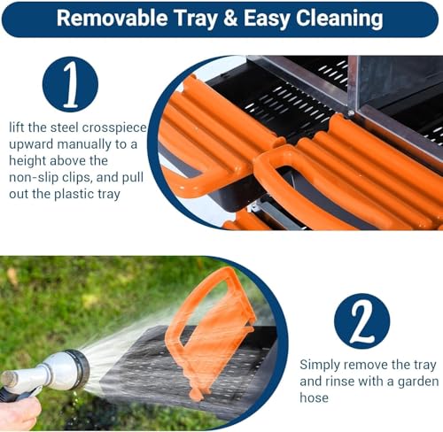 6-Hole Chicken Nesting Box with Removable Lid, Metal Chicken Coops with Roll Away Design/Easy Egg Collection/Ventilation Holes, for Chickens Coops, Duck and Hens - color: Orange, size: 6 holes without legs