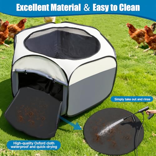 Chicks Brooder Box for Chick Starter Kit -Dual Door Chicken Brooder Playpen/Pen/Tent with 10 * 10 inch Brooder Heating Plate,Nesting Pads,Chick Feeder＆Waterer,Chick Perch Up to 15 Chicks,Quail,Duck