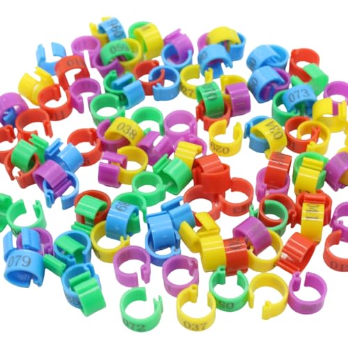 DoubleWood Leg Bands for Birds, 120 Pcs Numbered 8mm Pigeons Leg Bands, Poultry Leg Bands Clip on Leg Bands for Baby Chick, Bantam, Finch, Dove, Lovebird, Coturnix Quail (8mm - 120 Pcs) - size: 8mm - 120 Pcs