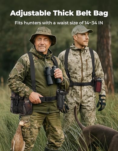 KEMIMOTO Dove Hunting Belt, Tactical Shell Pouch Dove Belt | Shoulder Strap, Breathable Design & 4 Pouches for Tools, Accessories and Gear, Ideal for Hunting, Fishing & Dog Training - color: Camo